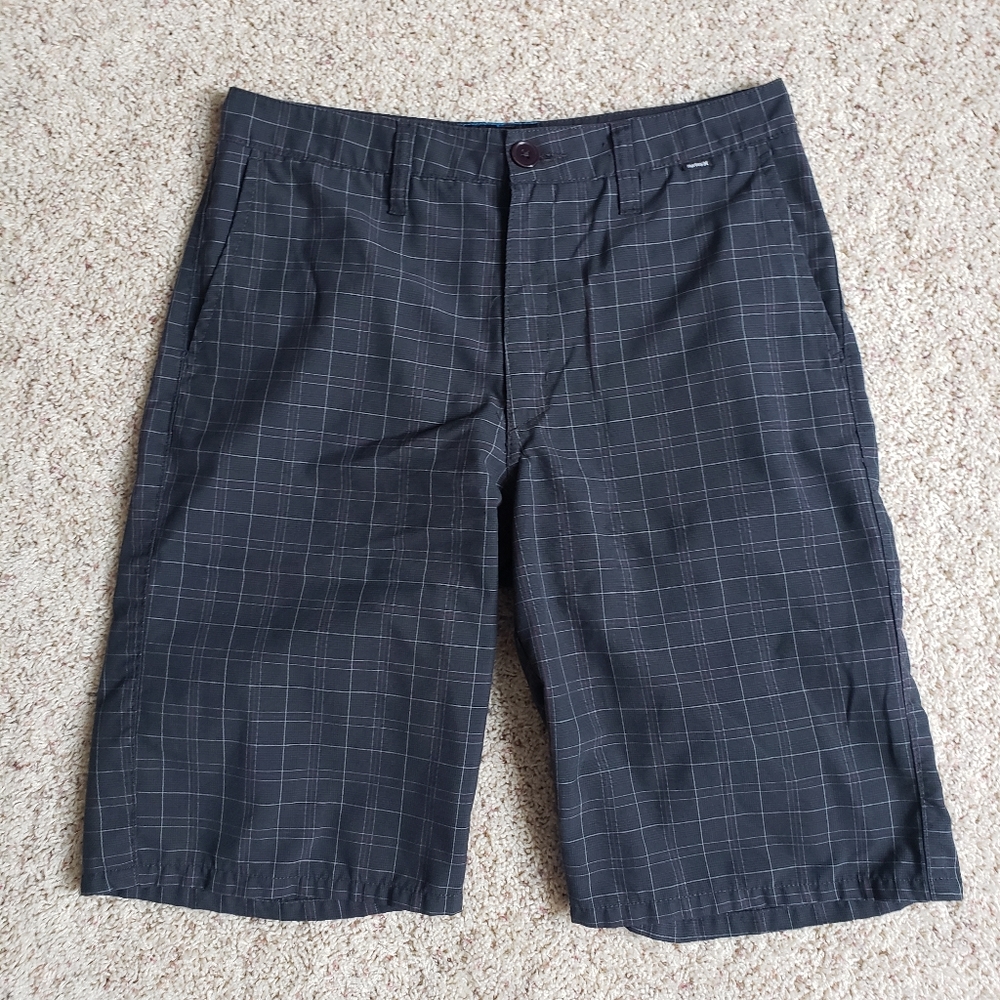 Hurley Black Plaid Shorts, Men's size 31